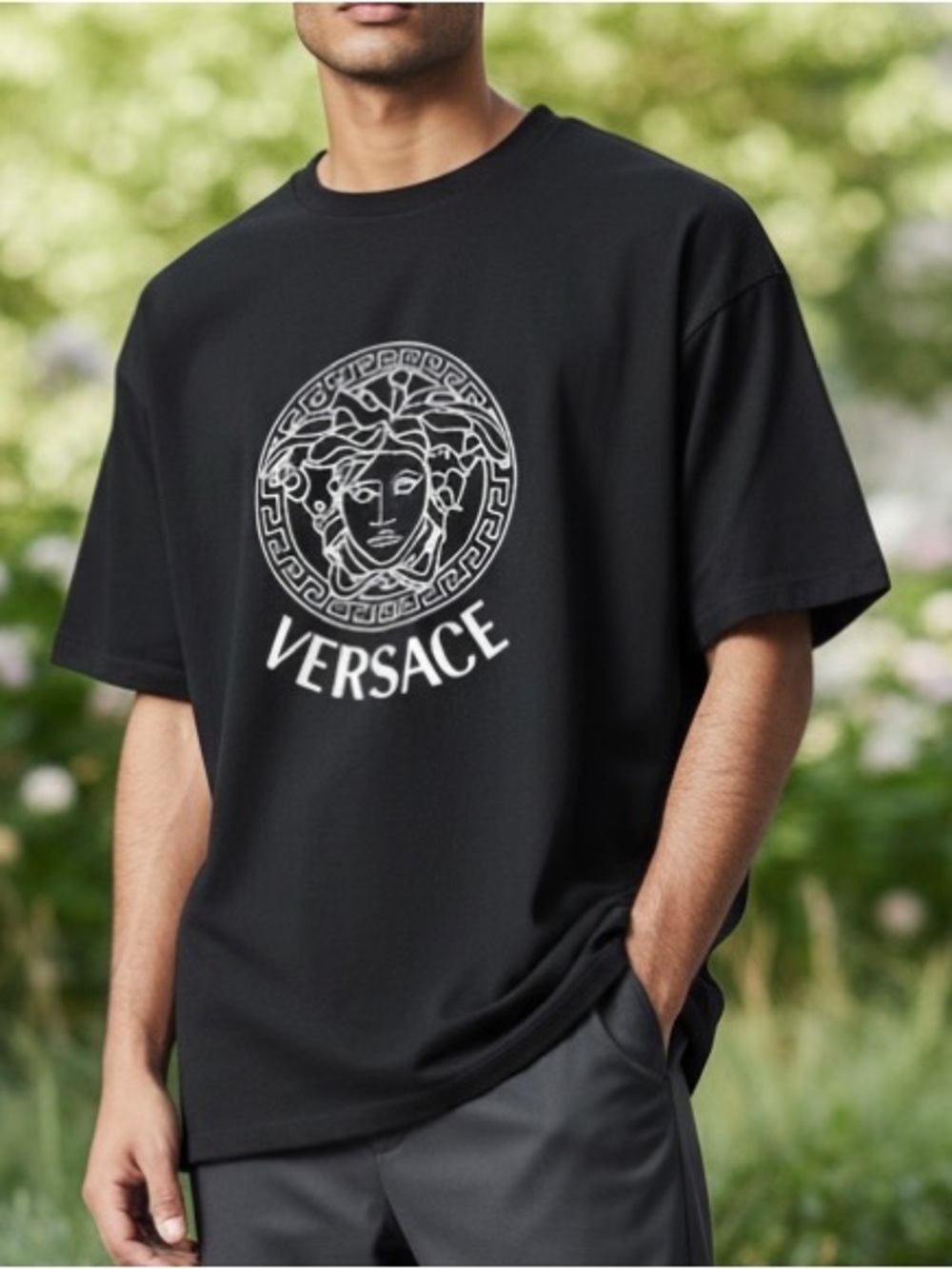 Cotton Unisex Luxury Short Sleeve Shirt Men Women T Shirt Black